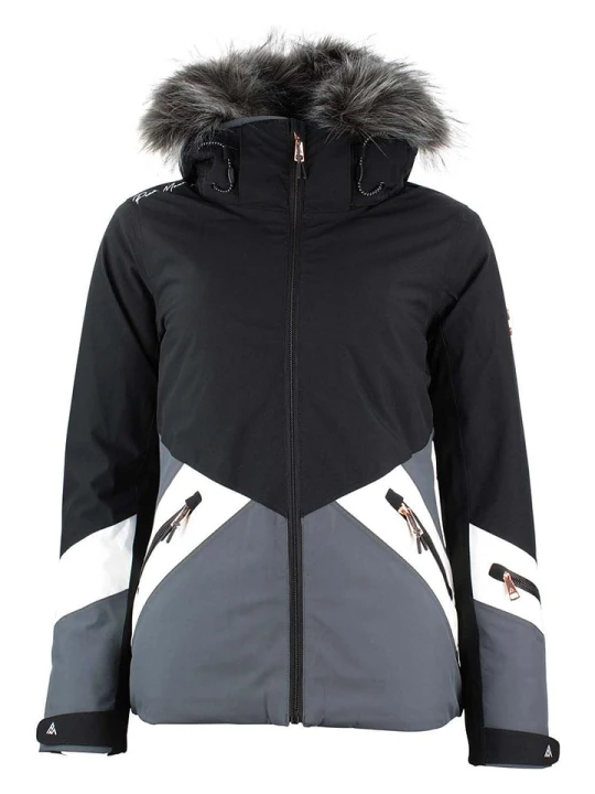 Zdjęcie produktu Peak Mountain Kurtka narciarska "Anita" w kolorze szaro-czarnym rozmiar: M