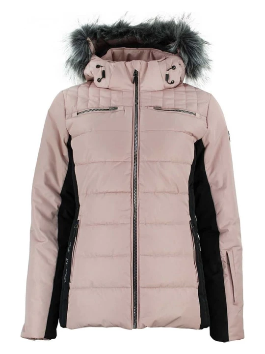 Zdjęcie produktu Peak Mountain Kurtka narciarska "Asalpi" w kolorze czarno-jasnoróżowym rozmiar: L