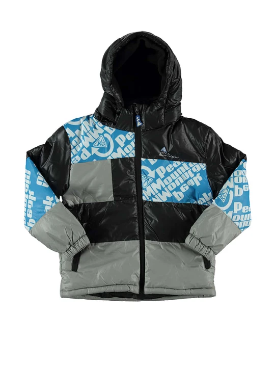Zdjęcie produktu Peak Mountain Kurtka zimowa w kolorze czarno-szaro-niebieskim rozmiar: 152