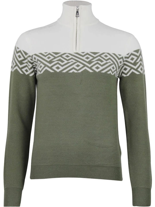 Zdjęcie produktu Peak Mountain Sweter "Akar" w kolorze oliwkowo-białym rozmiar: M