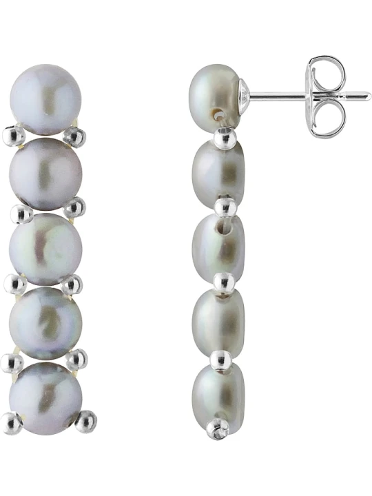 Zdjęcie produktu Pearl Addict Srebrne kolczyki-wkrętki z perłami rozmiar: onesize
