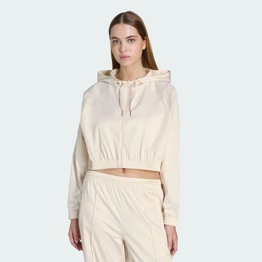 Zdjęcie produktu PEARL CROP BLUZA Z KAPTUREM Z SUWAKIEM Adidas Wonder White