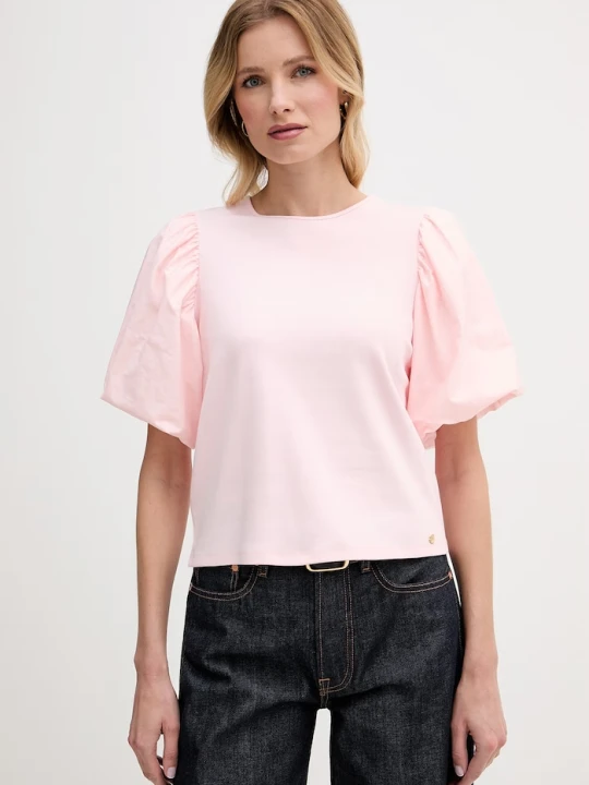 Zdjęcie produktu Pedro del Hierro bluzka damska z bawełną różowy