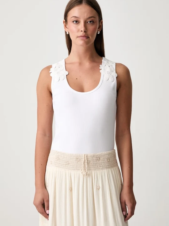 Zdjęcie produktu Pedro del Hierro top damski bawełniany z elastanem biały