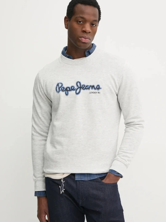 Zdjęcie produktu Pepe Jeans bluza bawełniana DORIAN CREW szary