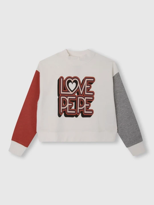 Zdjęcie produktu Pepe Jeans Bluza "Essie" w kolorze szaro-czerwono-kremowym rozmiar: 128
