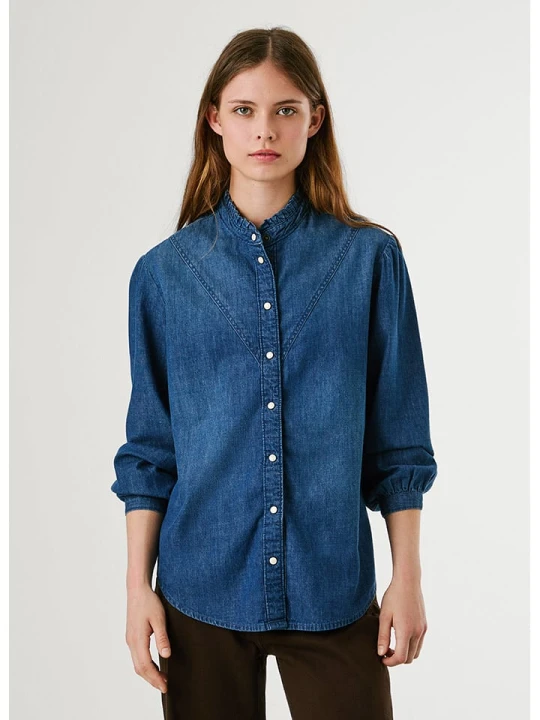 Zdjęcie produktu Pepe Jeans Bluzka dżinsowa w kolorze niebieskim rozmiar: M