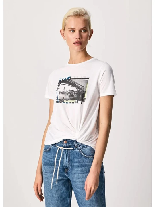 Zdjęcie produktu Pepe Jeans FOOTWEAR Koszulka w kolorze białym rozmiar: S