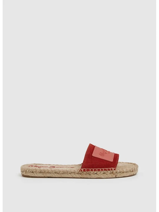 Zdjęcie produktu Pepe Jeans FOOTWEAR Skórzane klapki w kolorze czerwonym rozmiar: 36