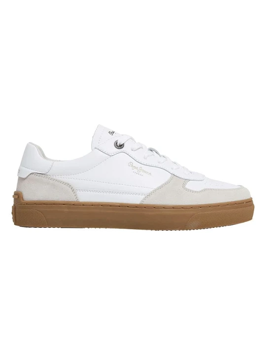 Zdjęcie produktu Pepe Jeans FOOTWEAR Skórzane sneakersy "Camden One" w kolorze białym rozmiar: 44