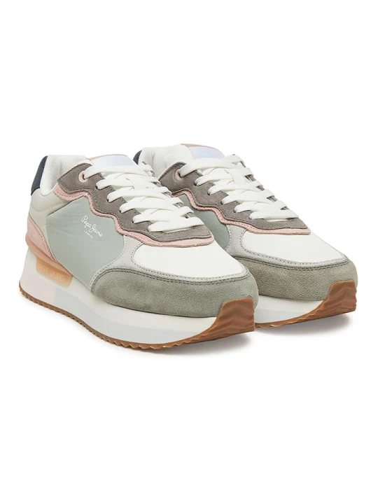 Zdjęcie produktu Pepe Jeans FOOTWEAR Skórzane sneakersy "Rusper" w kolorze kremowo-zielonym rozmiar: 36