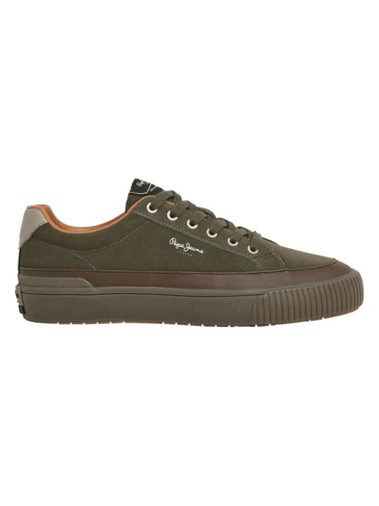 Zdjęcie produktu Pepe Jeans FOOTWEAR Skórzane sneakersy w kolorze khaki rozmiar: 43