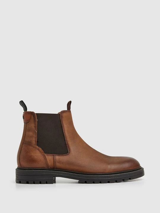 Zdjęcie produktu Pepe Jeans FOOTWEAR Skórzane sztyblety "Logan" w kolorze jasnobrązowym rozmiar: 43