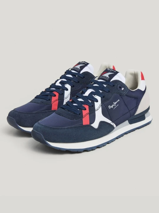 Zdjęcie produktu Pepe Jeans FOOTWEAR Sneakersy "Brit" w kolorze czerwono-granatowym rozmiar: 44