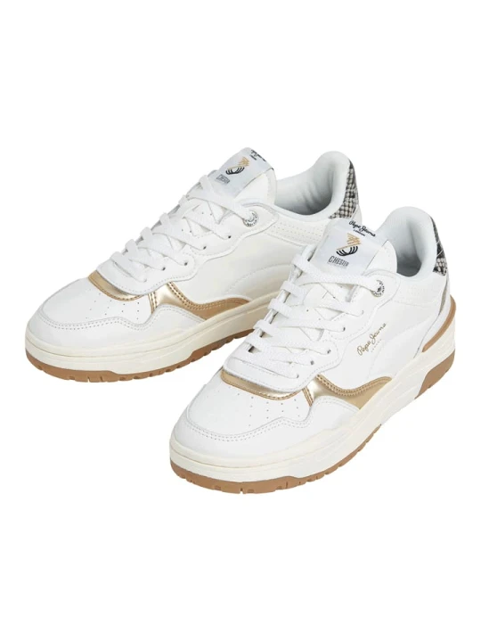 Zdjęcie produktu Pepe Jeans FOOTWEAR Sneakersy "Chester" w kolorze złoto-białym rozmiar: 40