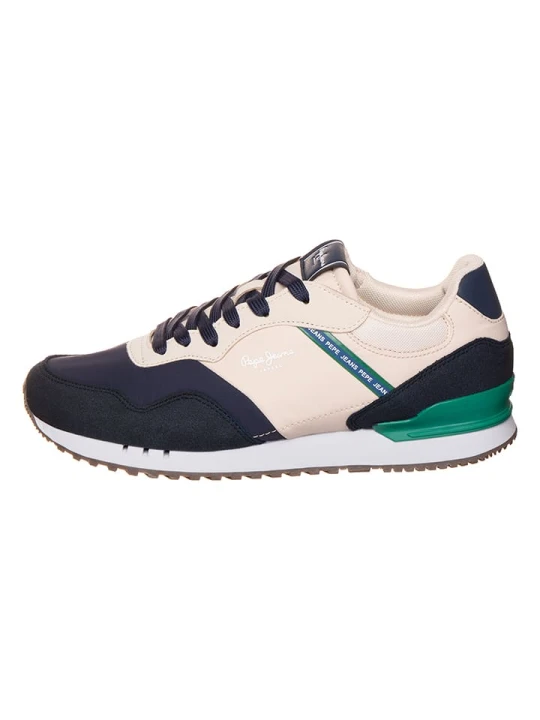 Zdjęcie produktu Pepe Jeans FOOTWEAR Sneakersy "Contrast" w kolorze granatowo-zielono-kremowym rozmiar: 42
