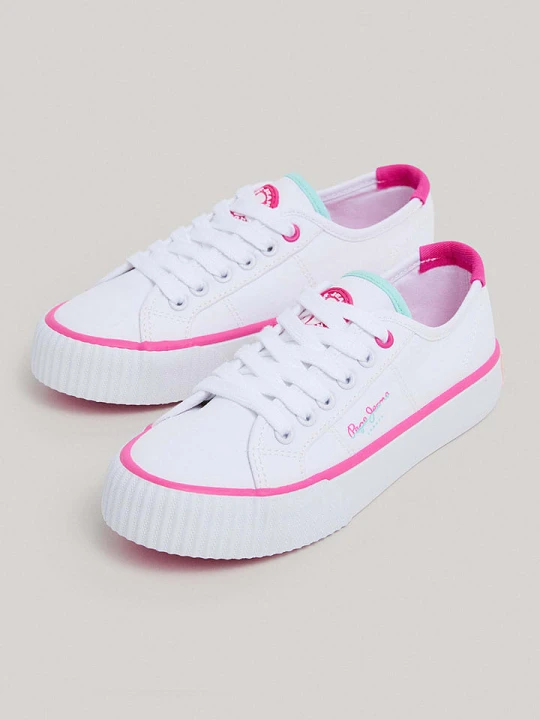 Zdjęcie produktu Pepe Jeans FOOTWEAR Sneakersy w kolorze biało-różowym rozmiar: 33