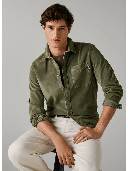 Zdjęcie produktu Pepe Jeans Koszula sztruksowa "Clayton" w kolorze khaki rozmiar: L