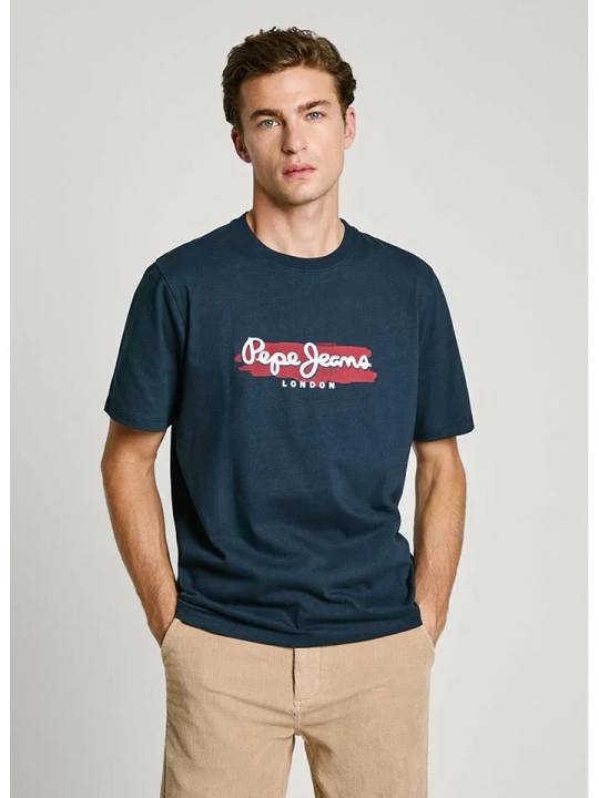 Zdjęcie produktu Pepe Jeans Koszulka "Arsham" w kolorze granatowym rozmiar: S
