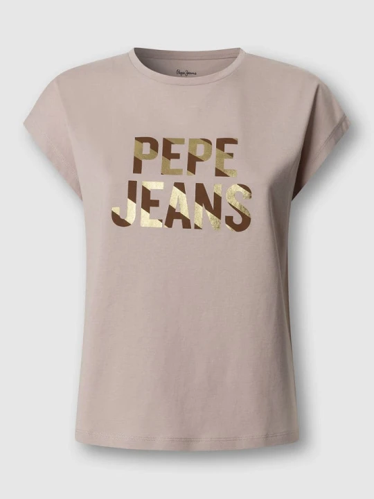 Zdjęcie produktu Pepe Jeans Koszulka "Catalina" w kolorze beżowym rozmiar: XS