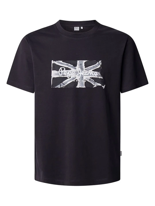 Zdjęcie produktu Pepe Jeans Koszulka "Flag" w kolorze czarnym rozmiar: XS