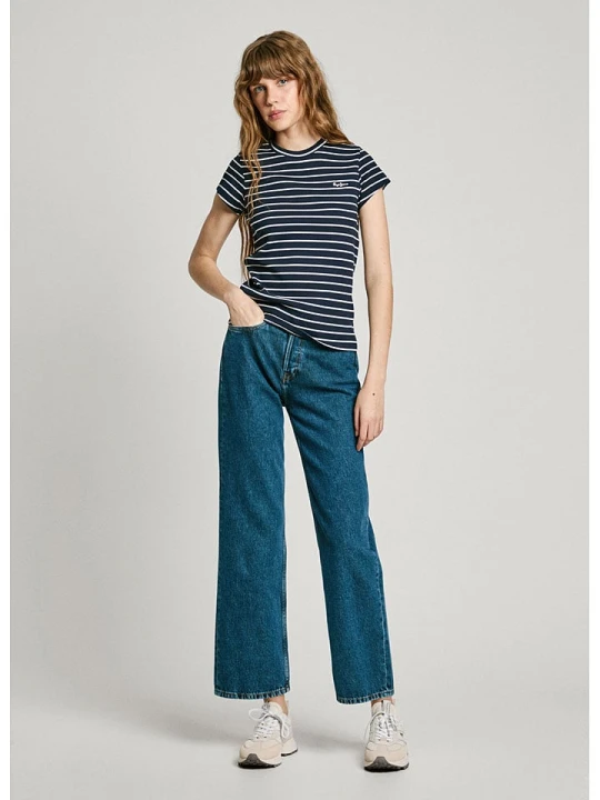 Zdjęcie produktu Pepe Jeans Koszulka "Meribel" w kolorze granatowo-białym rozmiar: XL
