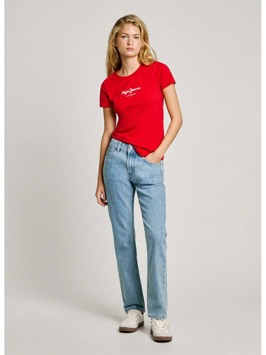 Zdjęcie produktu Pepe Jeans Koszulka "New Virgina" w kolorze czerwonym rozmiar: XS
