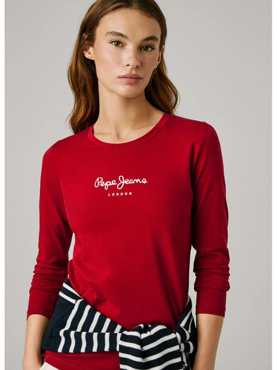 Zdjęcie produktu Pepe Jeans Koszulka "New Virginia" w kolorze czerwonym rozmiar: M