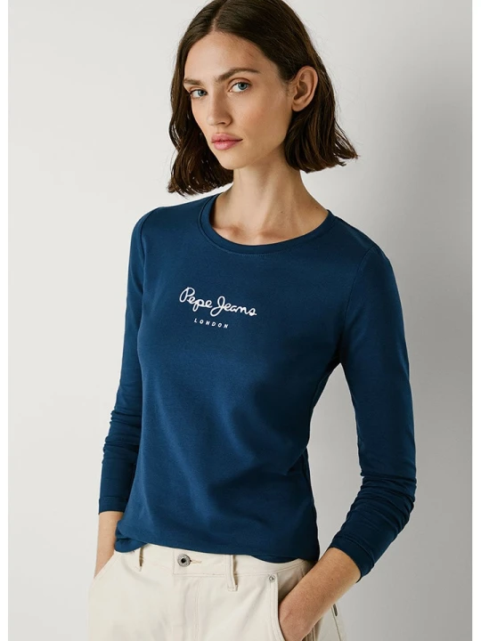 Zdjęcie produktu Pepe Jeans Koszulka "New Virginia" w kolorze granatowym rozmiar: L