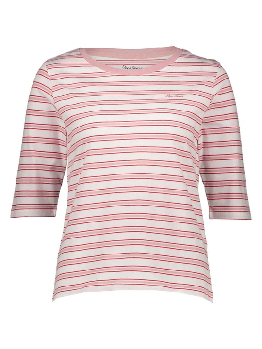 Zdjęcie produktu Pepe Jeans Koszulka w kolorze jasnoróżowo-białym rozmiar: XS