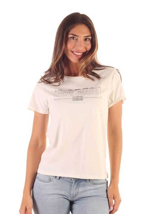 Zdjęcie produktu Pepe Jeans Koszulka w kolorze kremowym rozmiar: L
