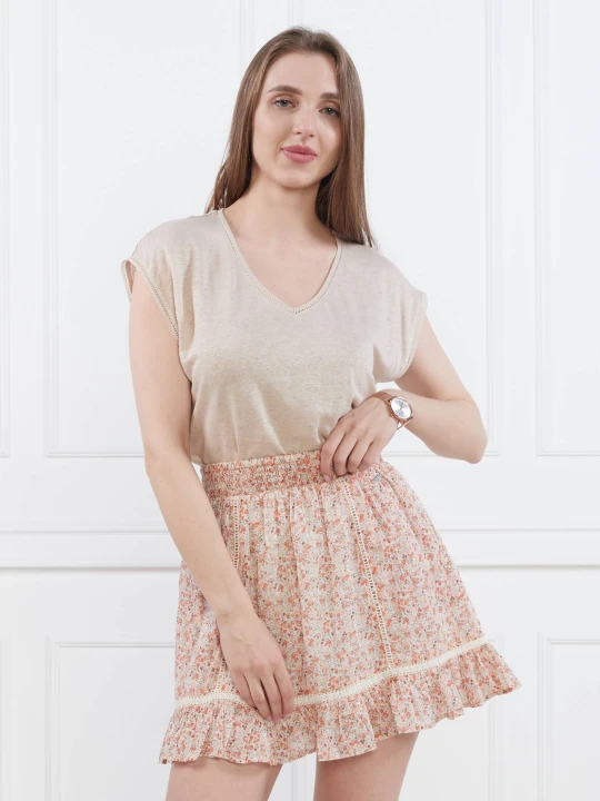 Zdjęcie produktu Pepe Jeans London Lniany t-shirt | Loose fit beżowy
