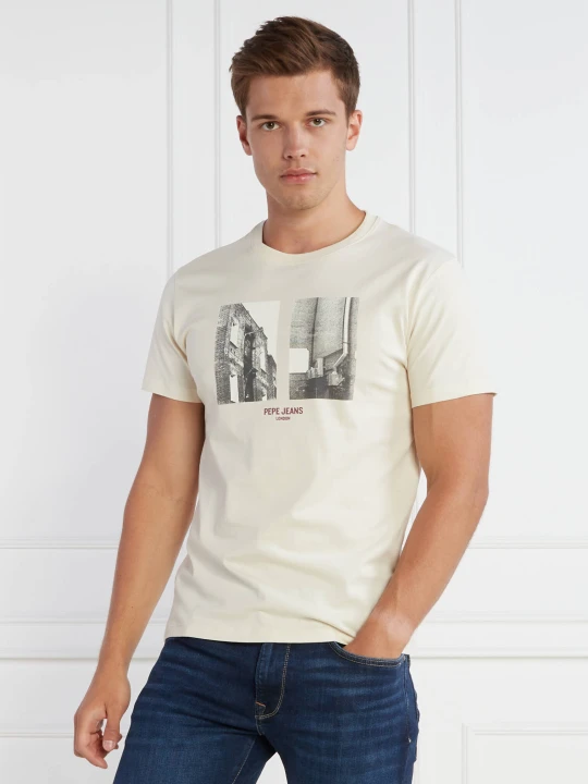 Zdjęcie produktu Pepe Jeans London T-shirt WORTH | Regular Fit kremowy