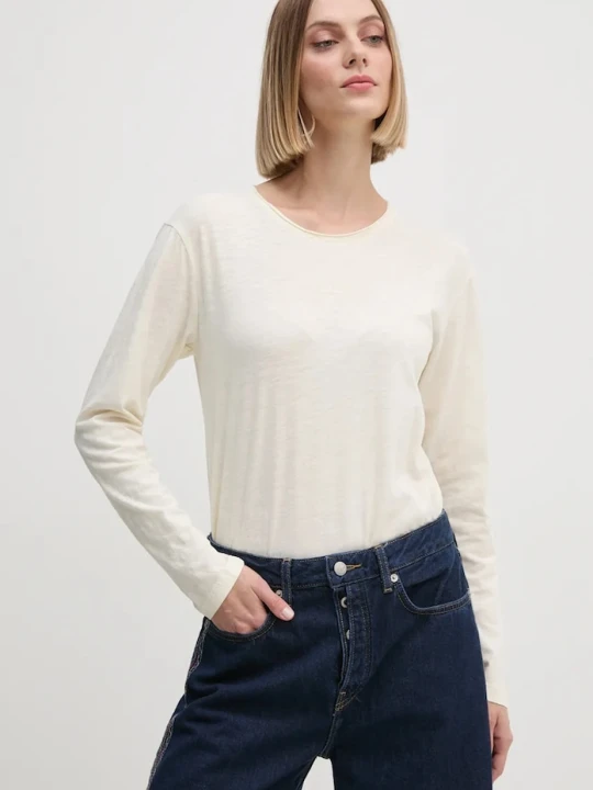 Zdjęcie produktu Pepe Jeans longsleeve bawełniany FLOREN beżowy