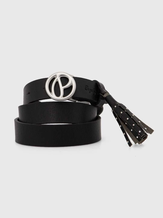 Zdjęcie produktu Pepe Jeans pasek skórzany ATHENAS BELT czarny