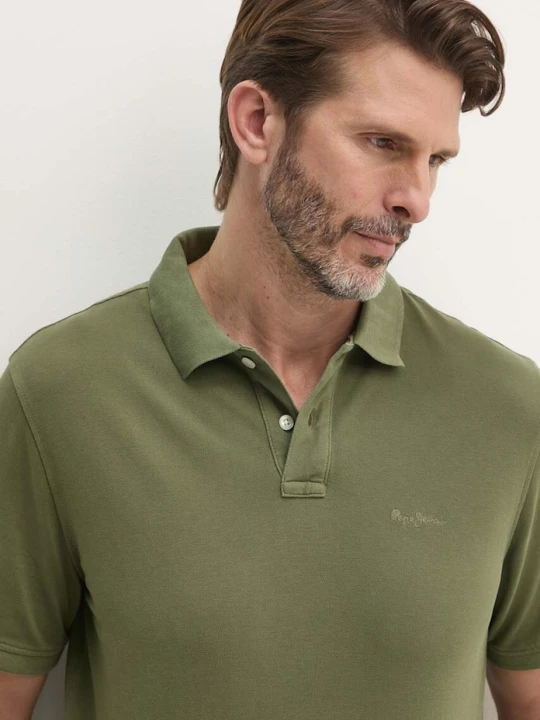 Zdjęcie produktu Pepe Jeans polo damskie bawełniane NEW OLIVER GD zielony