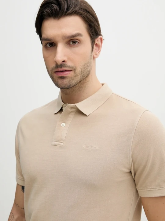 Zdjęcie produktu Pepe Jeans polo damskie bawełniane NEW OLIVER GD beżowy