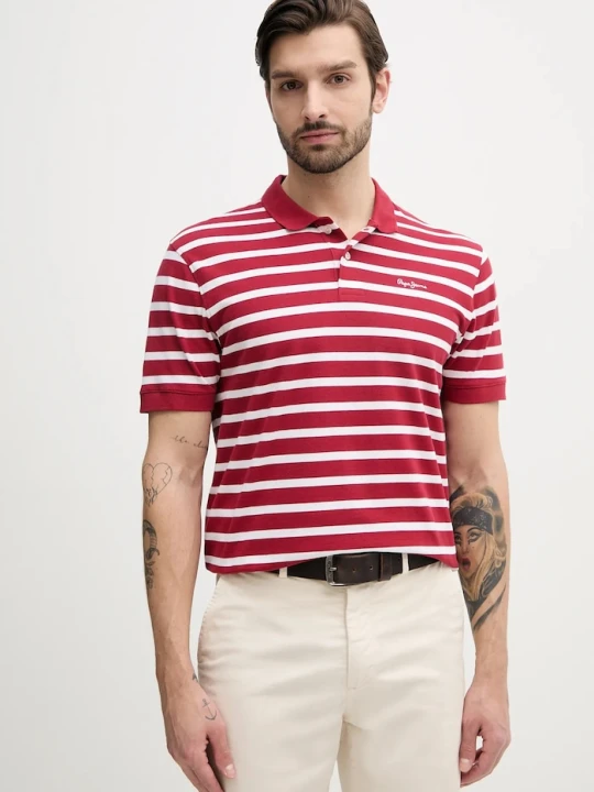 Zdjęcie produktu Pepe Jeans polo bawełniane BARRET czerwony