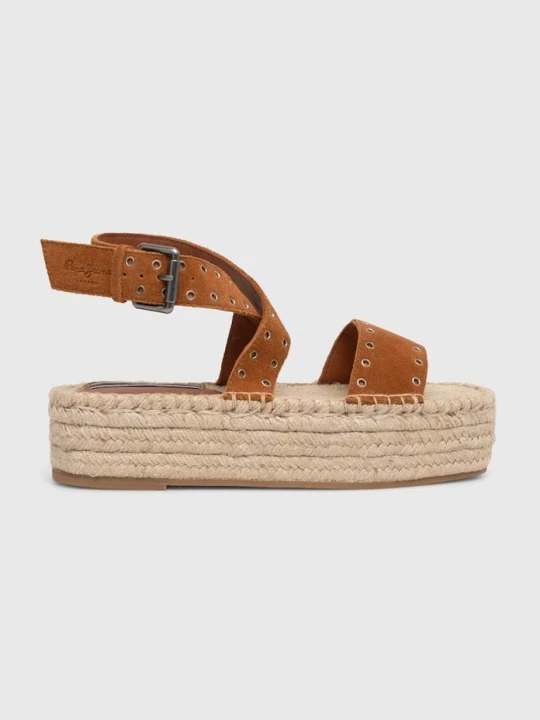 Zdjęcie produktu Pepe Jeans sandały zamszowe PLS90657 brązowy