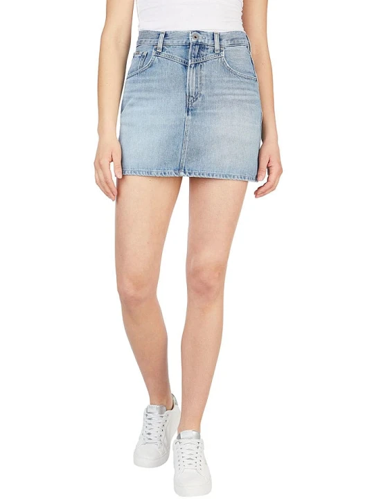 Zdjęcie produktu Pepe Jeans Spódnica dżinsowa "Rachel" w kolorze błękitnym rozmiar: S