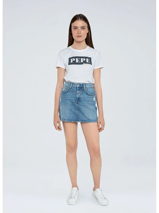 Zdjęcie produktu Pepe Jeans Spódnica dżinsowa "Rachel" w kolorze niebieskim rozmiar: S