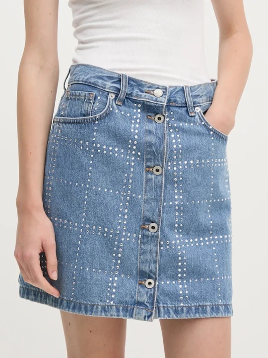 Zdjęcie produktu Pepe Jeans spódnica jeansowa MINI SKIRT HW GLITTER niebieski