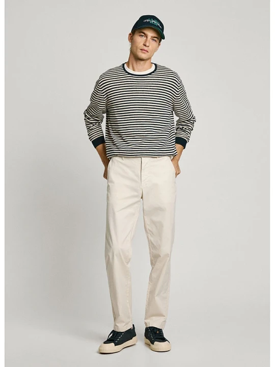 Zdjęcie produktu Pepe Jeans Spodnie chino "Poplin" w kolorze kremowym rozmiar: W33
