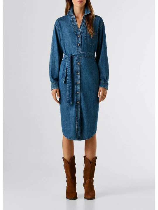 Zdjęcie produktu Pepe Jeans Sukienka dżinsowa "Angie" w kolorze niebieskim rozmiar: XS