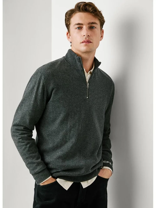 Zdjęcie produktu Pepe Jeans Sweter "Andre" w kolorze ciemnoszarym rozmiar: L