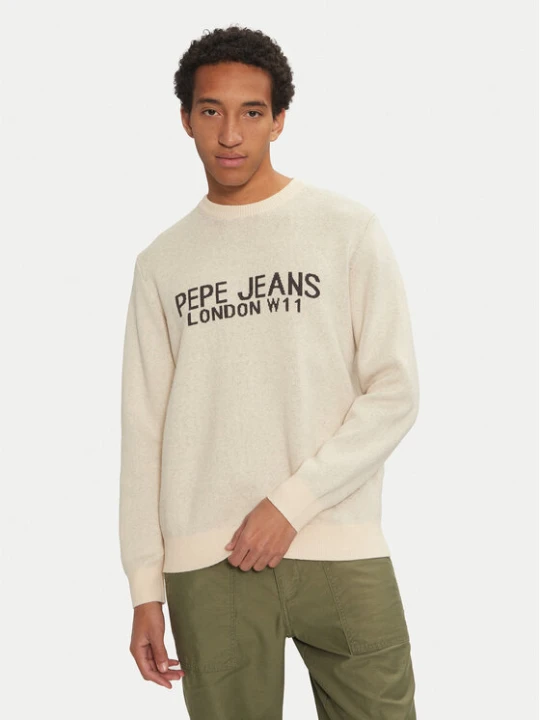Zdjęcie produktu Pepe Jeans Sweter Cardin PM702466 Écru Regular Fit Kremowy