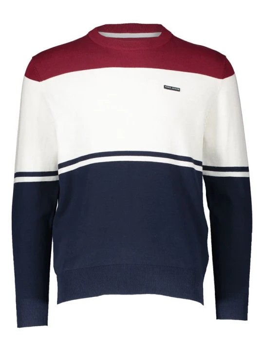 Zdjęcie produktu Pepe Jeans Sweter w kolorze granatowo-bordowo-białym rozmiar: XL