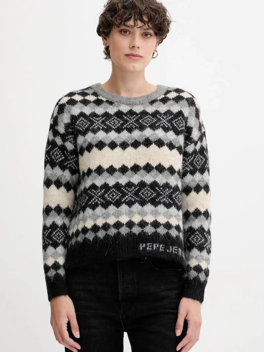Zdjęcie produktu Pepe Jeans sweter z dodatkiem wełny szary