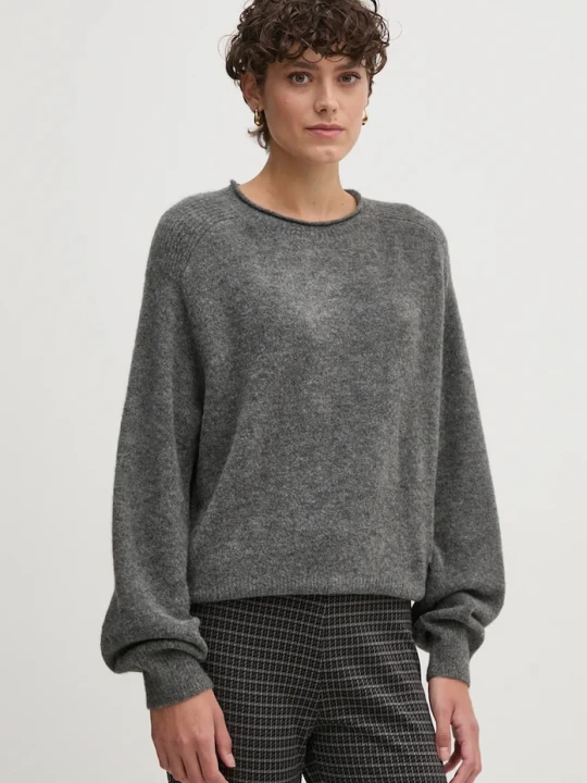 Zdjęcie produktu Pepe Jeans sweter z domieszką wełny IRMA CREW NECK szary