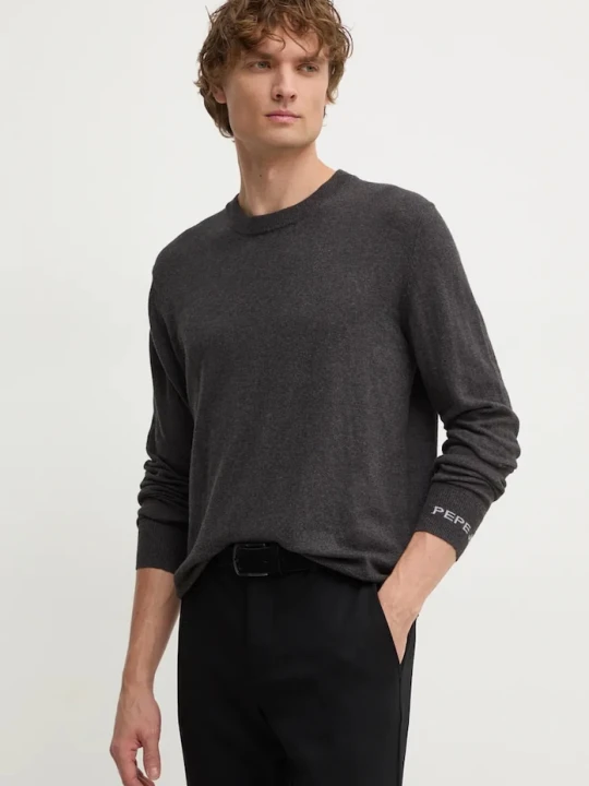 Zdjęcie produktu Pepe Jeans sweter z domieszką wełny NEW ANDRE CREW NECK szary